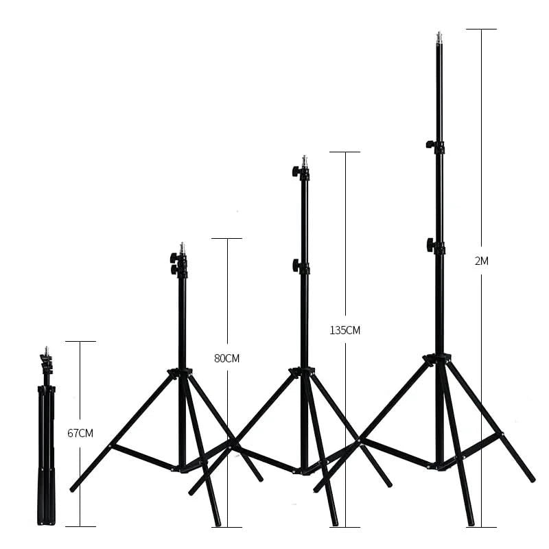 1/4 Screw Head Light Stand Tripod 2m 1.5m 68cm For Phone Selfie Stick Adjustable For Photo Studio Flashes Photographic Softbox