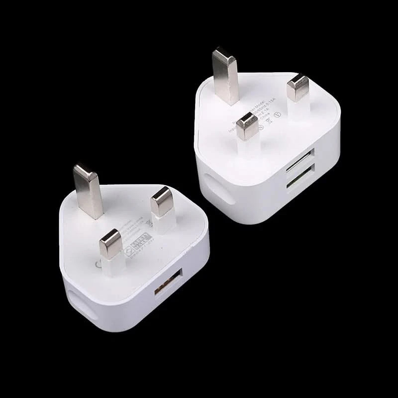 HUAHUA2025 NEU 1 Stk. Dual Port Schnellladegerät 5 V/2,1 A, UK 3-Pol Wandadapter für Telefone & Tablets, Multi-Geräte USB Lade-Hub