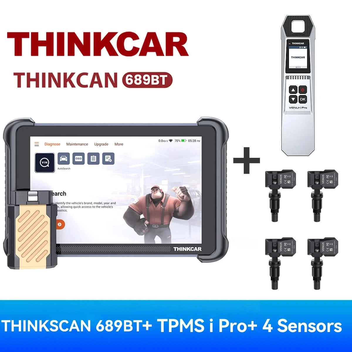 Globale Version THINKCAR THINKSCAN 689BT OBD2 Diagnosegerät DOIP CANFD Bidirektionale ECU-Codierung 35 Rücksetzungen Lebenslange kostenlose Updates