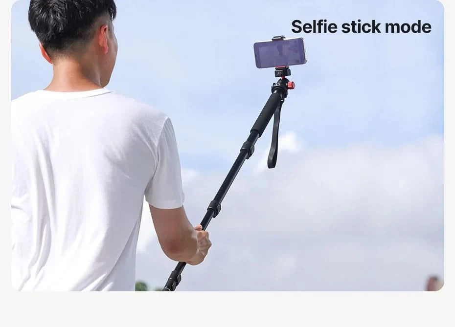 Ulanzi Leichtes Einbeinstativ Aluminium DSLR-Kamerastativ für 1/4''3/8'' Wanderungen Reisen Selfie-Stick Max. 155cm Verlängerung 5KG Belastung