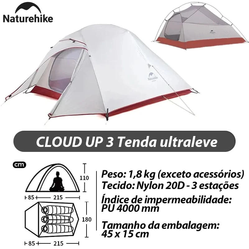 Naturehike Brazil Cloud Up 1-2-3P Camping Rucksack Outdoor Ultraleicht Wasserdichtes Zelt Camping Strandzelt