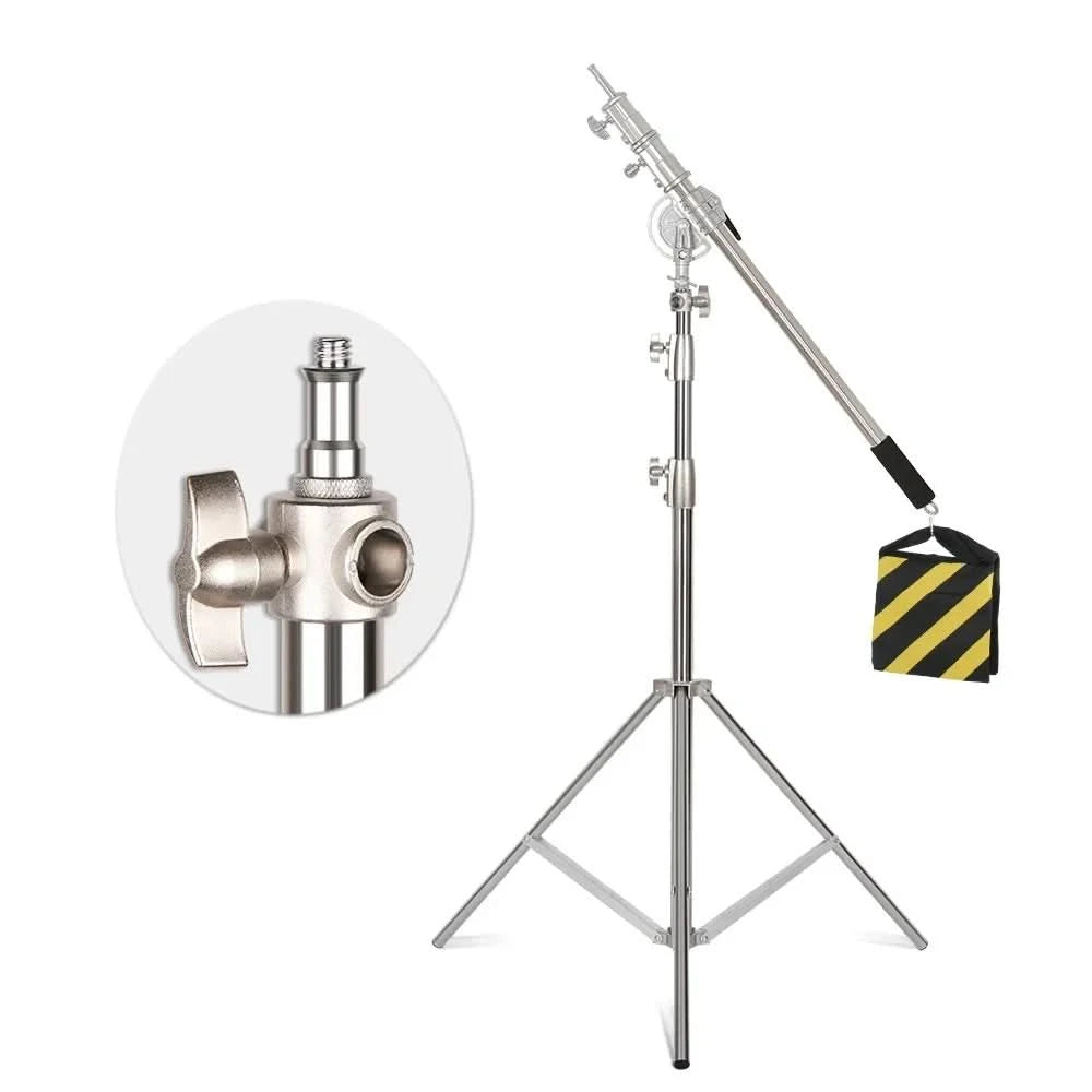 SH 280cm Edelstahl-Lampenstativ Fotostativ für Foto-Video-Beleuchtung Federgedämpftes Hochleistungs-Stativ