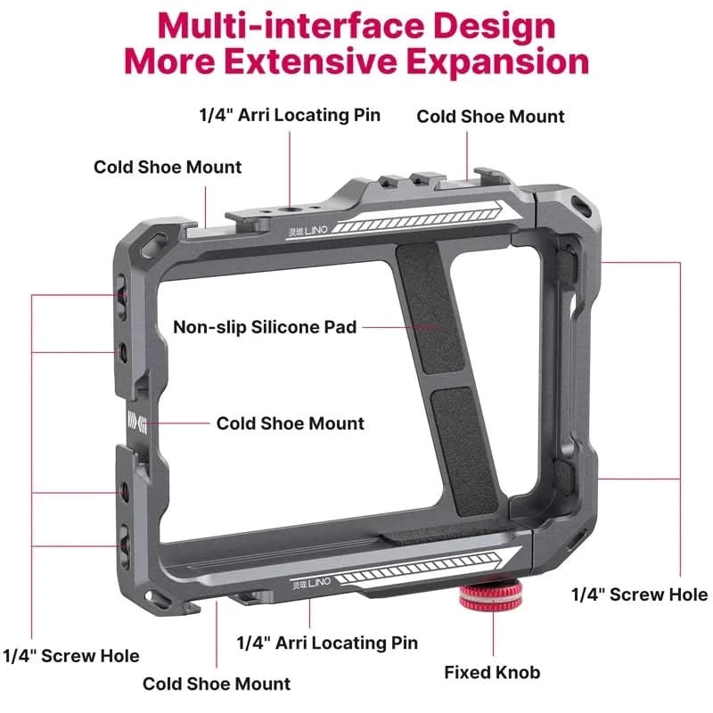 Ulanzi Lino Smartphone-Cage für iPhone 16 15 14 13 12 X XR XS Max Mini/Pro/Pro Max Smartphone-Griff Telefon-Vlog-Video