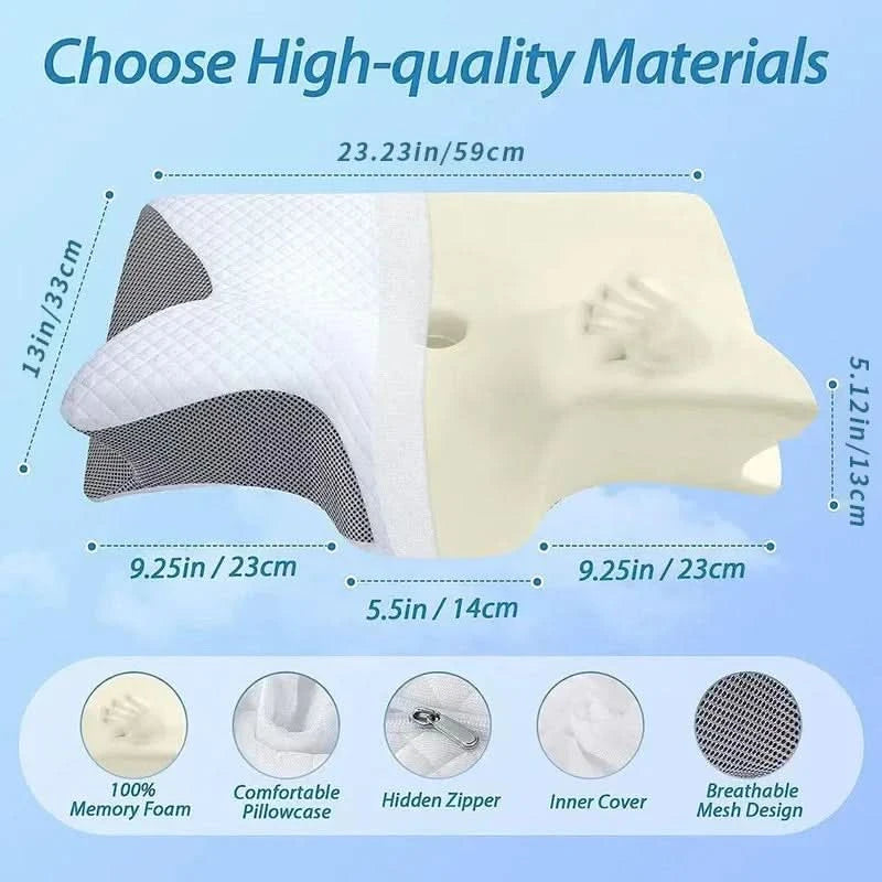 Neues 2-in-1 ergonomisches Memory-Foam-Kopfkissen