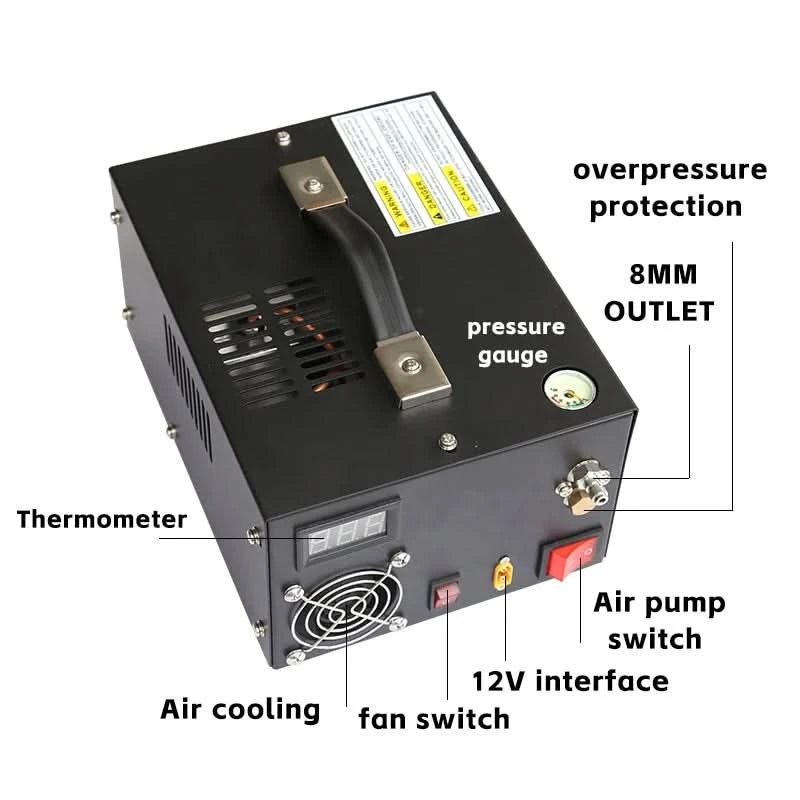220V 12V PCP Luftkompressor 300Bar 4500psi Druckluftgewehr Tauchen Hochdruckpumpe 30MPA PCP Schießpumpe Inflator