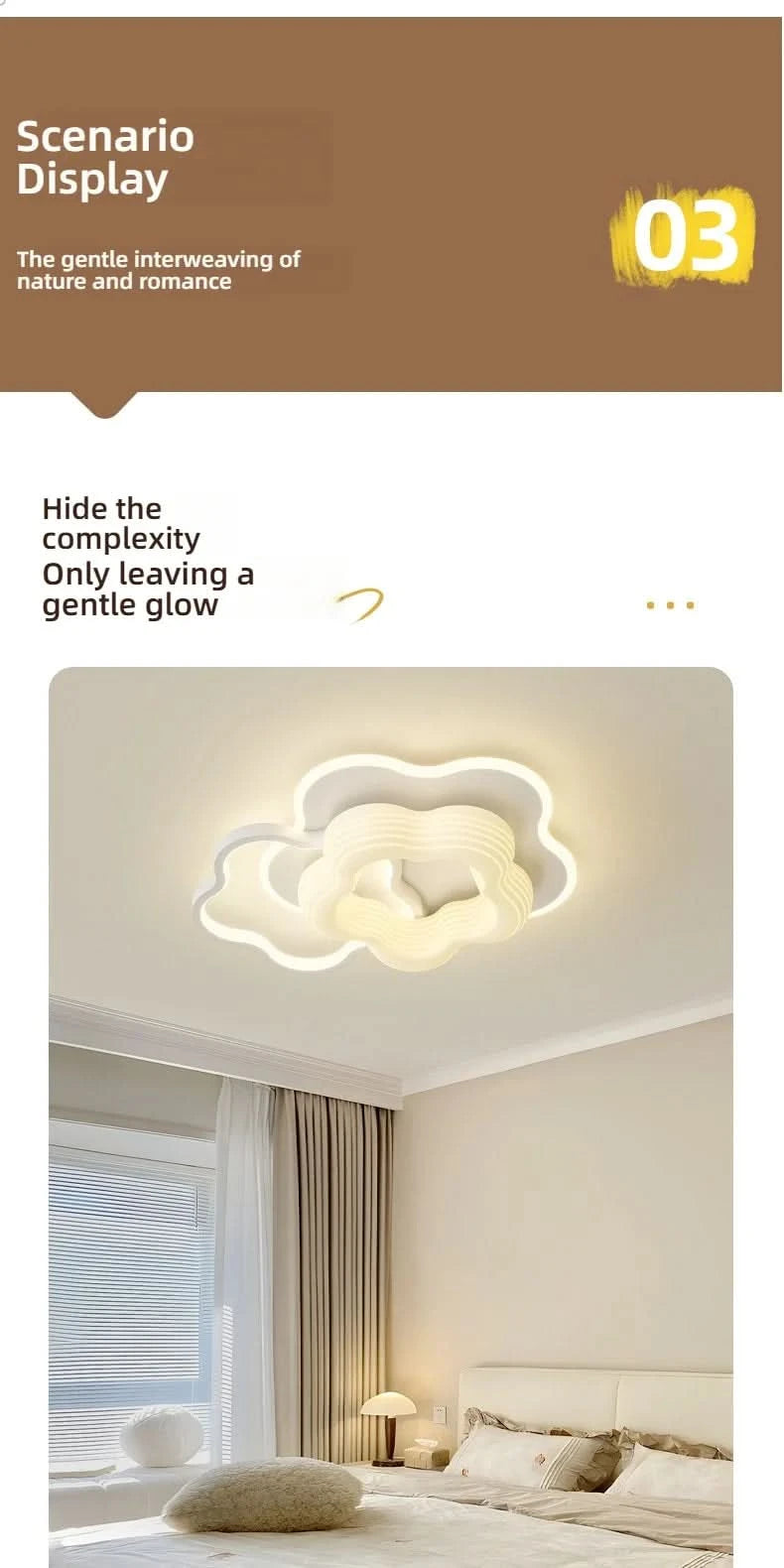 Bedroom light creamy style warm romantic children's room full spectrum eye protection designer's creative flower ceiling light