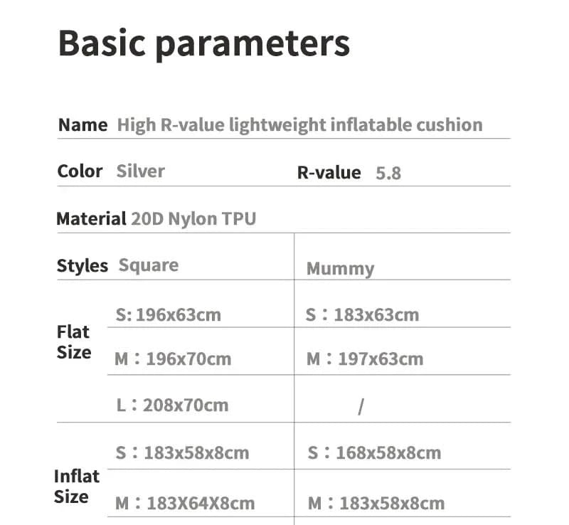 Naturehike Inflatable Mattress R 5.8 Outdoor Portable Foldable Tent Sleeping Single Pad Ultralight Hiking Travel Camping Mat
