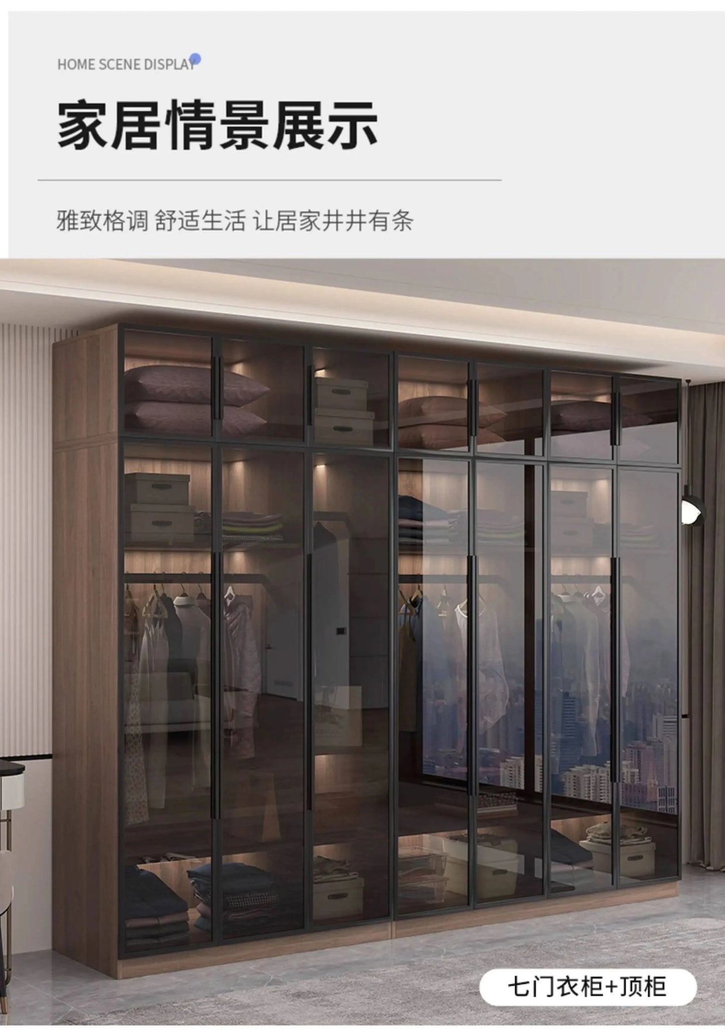 Glass light luxury corner cloakroom wardrobe Double clothes closet cabinets and wardrobes Cabinet dressing clothe home furniture