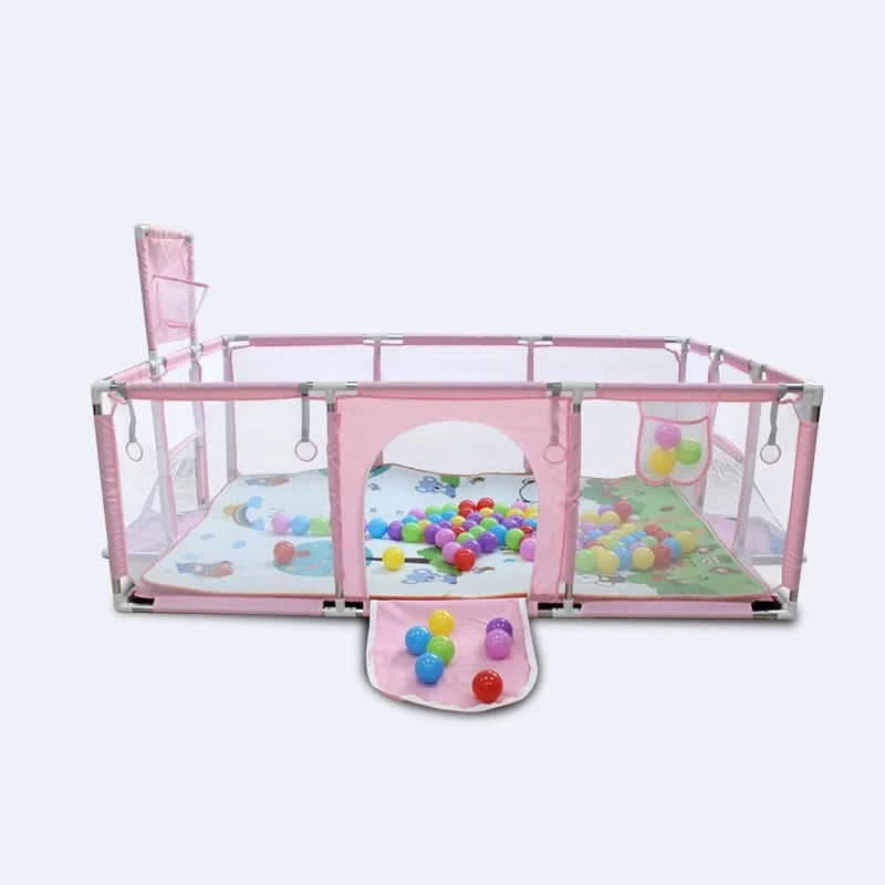 IMBABY Großer Kinderlaufstall für Kinder, Baby-Laufgitter, Cartoon-Laufgitter, Basketball-Aktivitätszaun