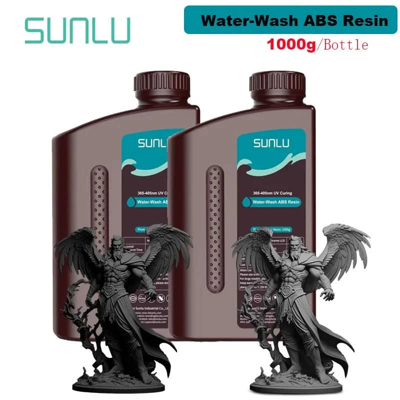 SUNLU 2KG Wasserwaschbares / Wasserwaschbares ABS-Harz Harz 1000G/Flasche 405nm Schnelles UV-härtendes Photopolymerharz für LCD-3D-Druck