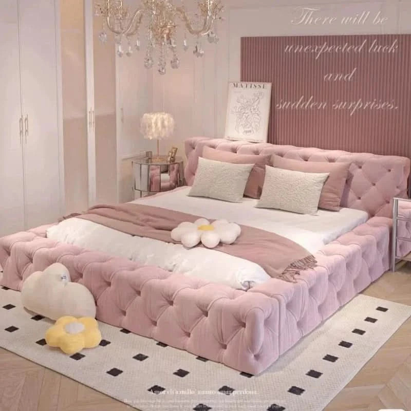 Queen Size Bed Frame European Designer Italian Girls Bed Frame Storage Wooden Cheap Muebles Para Dormitorio Nordic Furniture