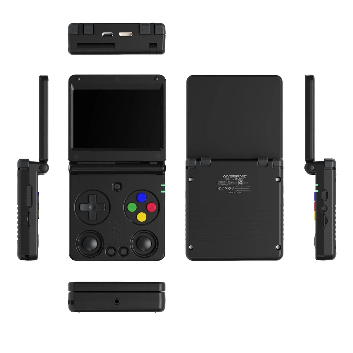 Anbernic RG34XXSP 3.4'' IPS-Bildschirm Flip Handheld-Konsole Linux System HDMI-kompatibler TV-Ausgang 256G PSP 300+ Spiele vorinstalliert