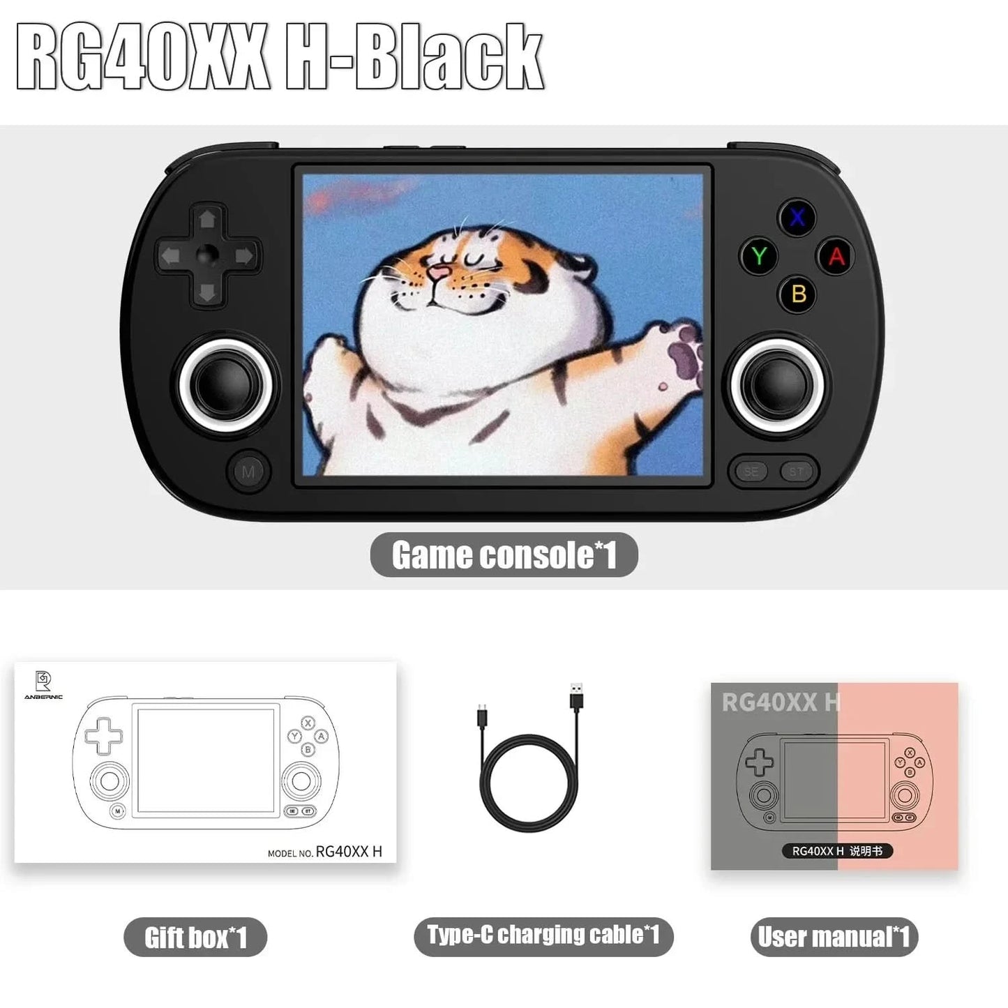 ANBERNIC RG40XX H Retro-Handheld-Spielkonsole RG40XXH Videoplayer Smartpro 4,0 Zoll IPS-Bildschirm Linux 5G WIFI 256G 300+ PSP-Spiele