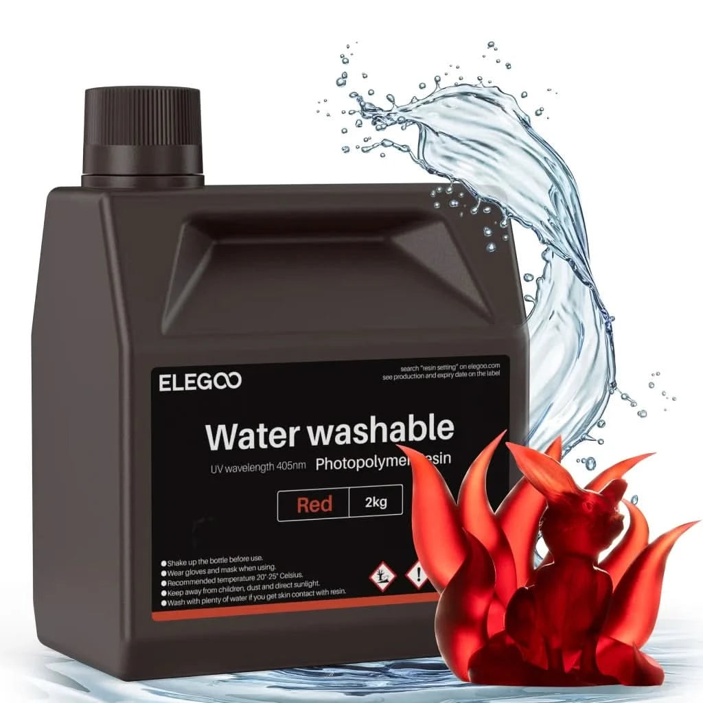 ELEGOO Water Washable 3D Druckerharz LCD UV-härtendes Harz 405nm Standard Photopolymerharz für LCD 3D-Druck 1000g 8 Farben