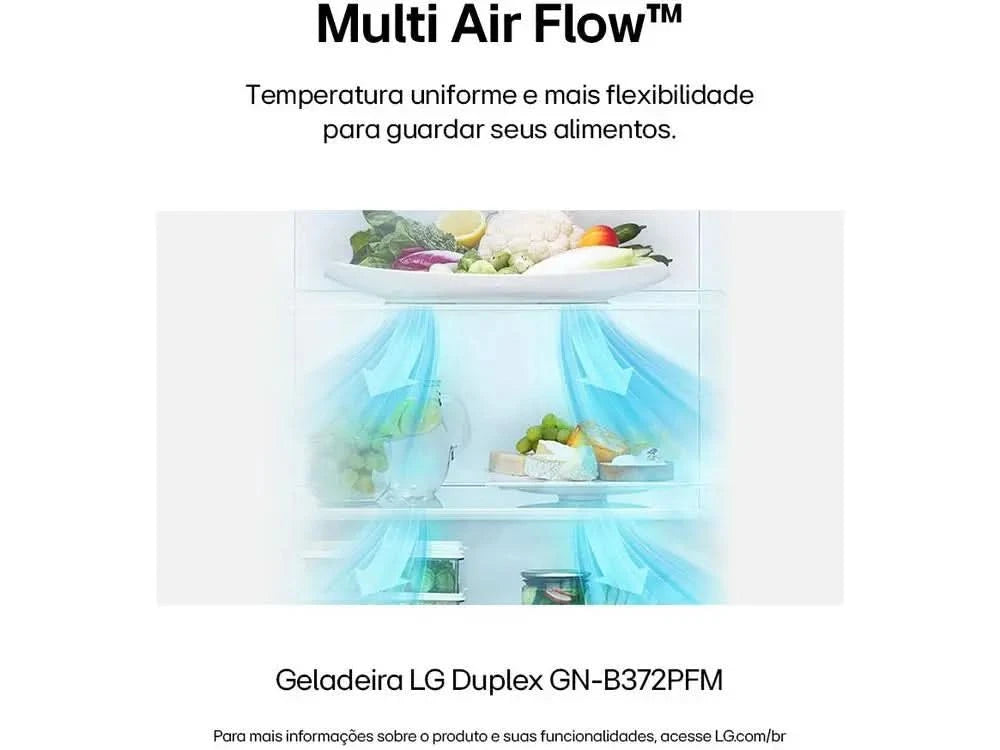 LG Frost Free Inox Duplex 375L GN-B372PFM Refrigerator/Cooler-220V