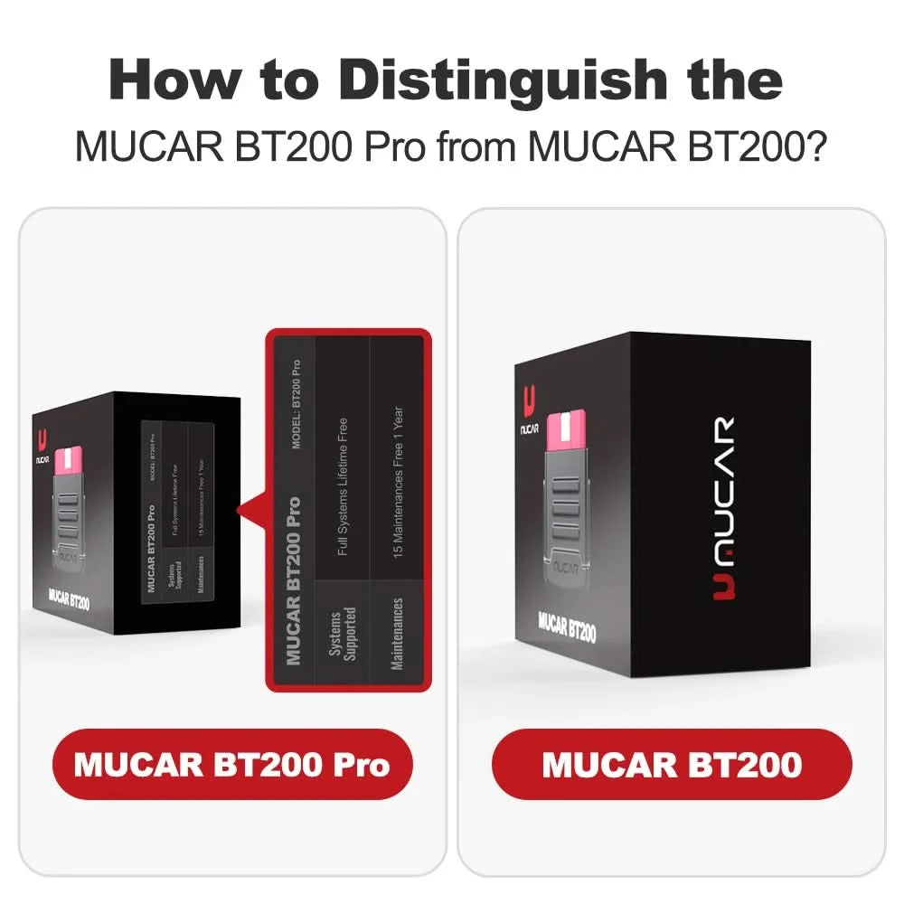 MUCAR BT200 BT200 PRO Car Scan Tool OBD2 Diagnostic Tool Full System Diagnosis scanner for all car 15 Reset Code Reader