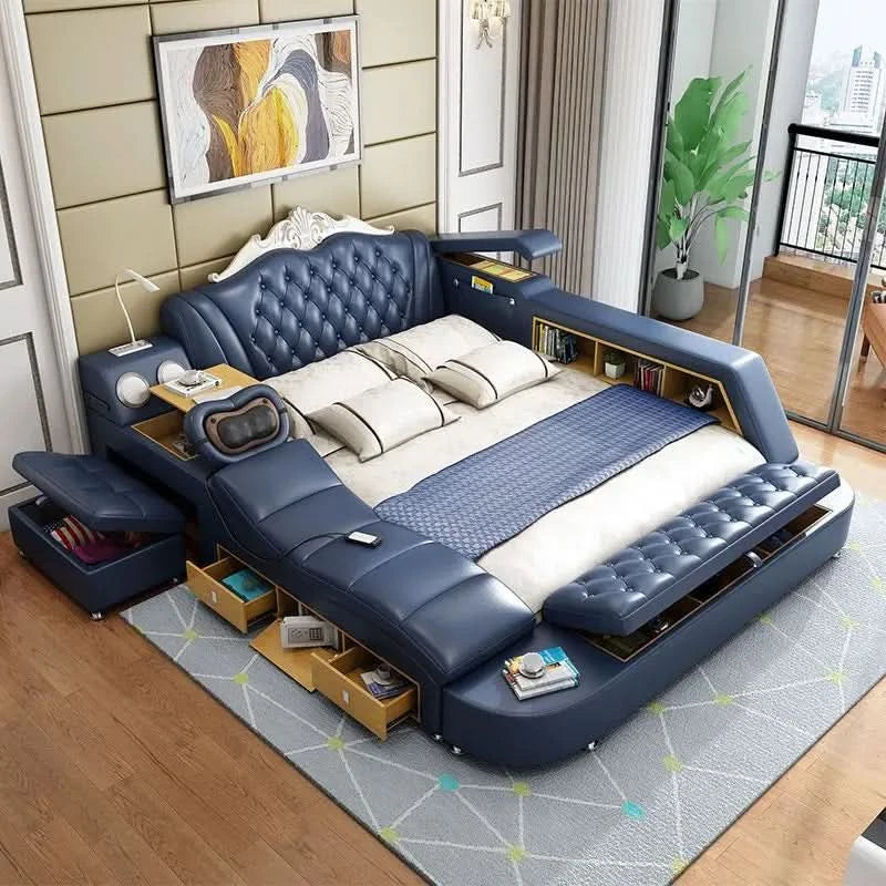Frame Full Size Storage Bed Queen Size Luxury 180x200cm King Bed Minimalist Upholstered Nordic 150x200cm Home Bedroom Furniture