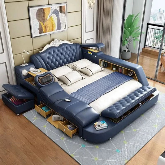 Frame Full Size Storage Bed Queen Size Luxury 180x200cm King Bed Minimalist Upholstered Nordic 150x200cm Home Bedroom Furniture