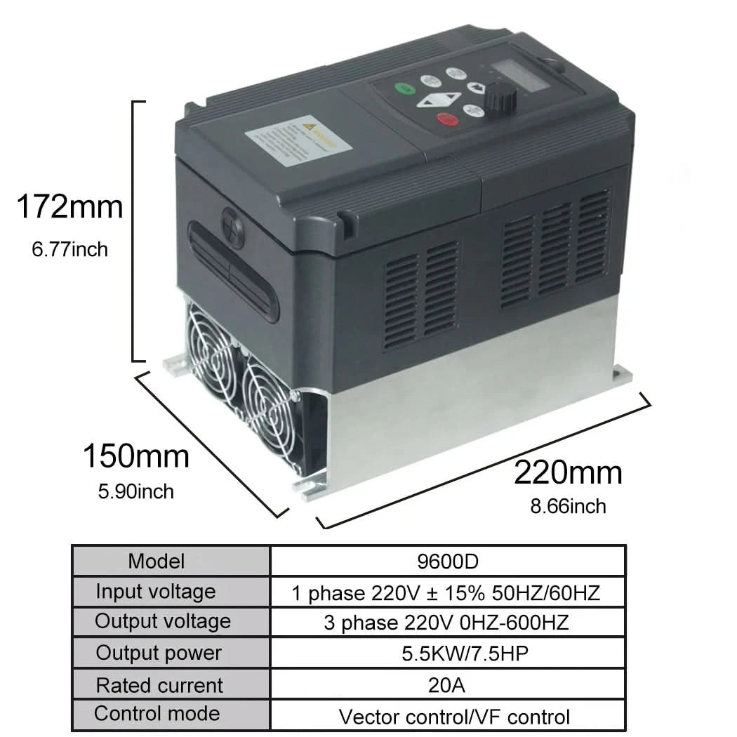 380V oder 220V Wirtschaftlicher Frequenzumrichter Variabler Frequenzantrieb Konverter Inverter 1.5/2.2/3.7/4/5.5/7.5/11 KW Motordrehzahlregler