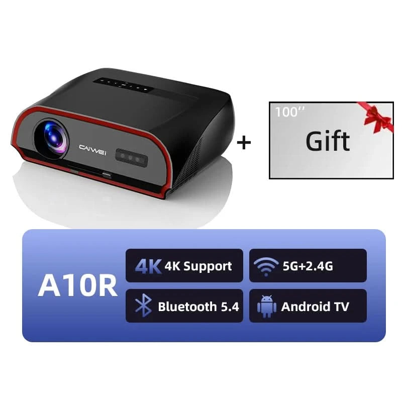CAIWEI A10R Projektor 4K Android für Zuhause Full HD 1080P Autofokus Wifi 6 3500 ANSI Smart TV Tragbarer Beam-Projektor in Brasilien