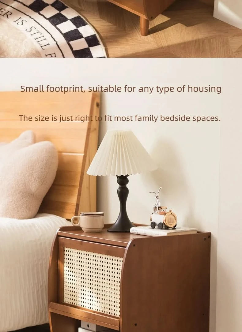 Minimally modern bamboo bedroom bedside table, living room small cabinet, small storage cabinet, household storage cabinet