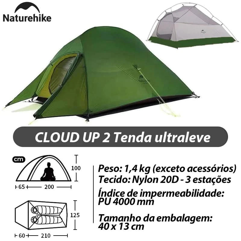 Naturehike Brazil Cloud Up 1-2-3P Camping Rucksack Outdoor Ultraleicht Wasserdichtes Zelt Camping Strandzelt