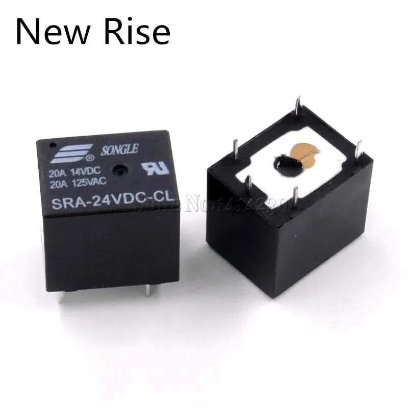 5 Stück 5V 12V 24V 20A DC Leistungsrelais SRA-05VDC-CL SRA-12VDC-CL SRA-24VDC-CL 5-poliger PCB-Typ Auf Lager Schwarzes Automobilrelais