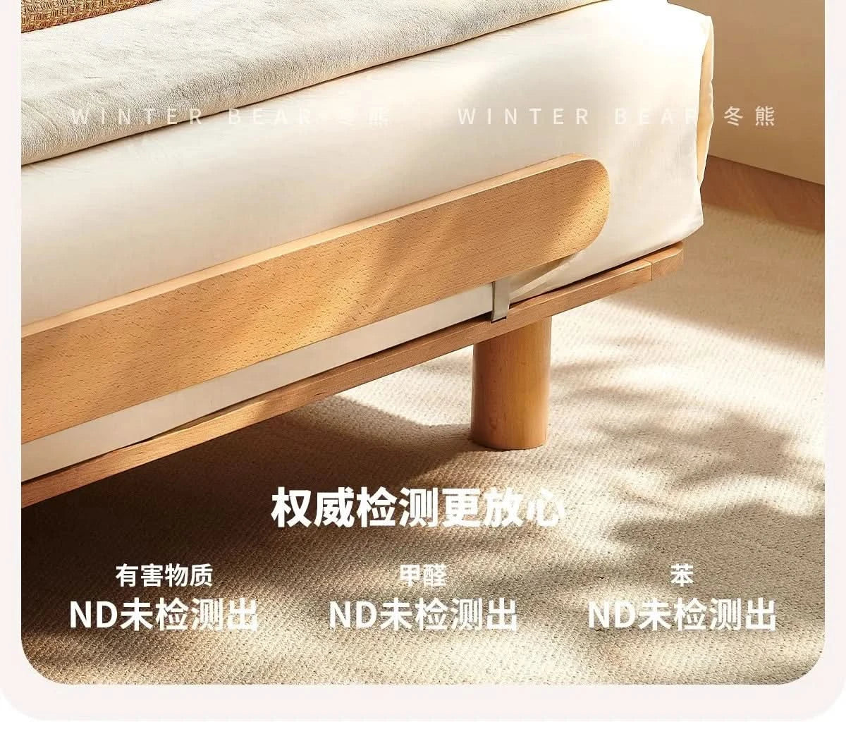 Boys and girls bed small apartment single bed 1.5 meters simple full solid wood tatami no bedside children's bed