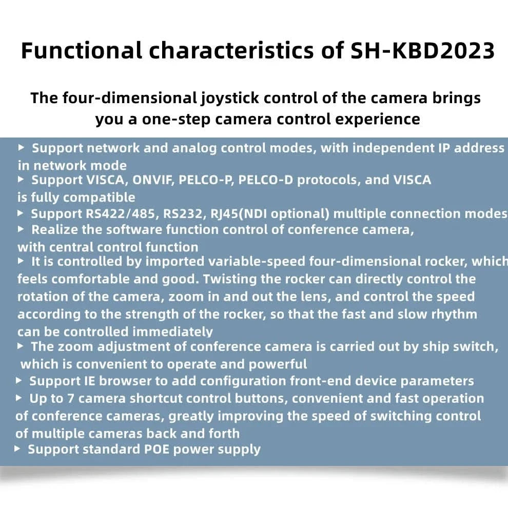 HCSTVCON NDI Joystick-Controller-Tastatur 3D-Controller Videokonferenz Kirchen-Livestreaming PTZ-Kamerasteuerung 255 Voreinstellungen