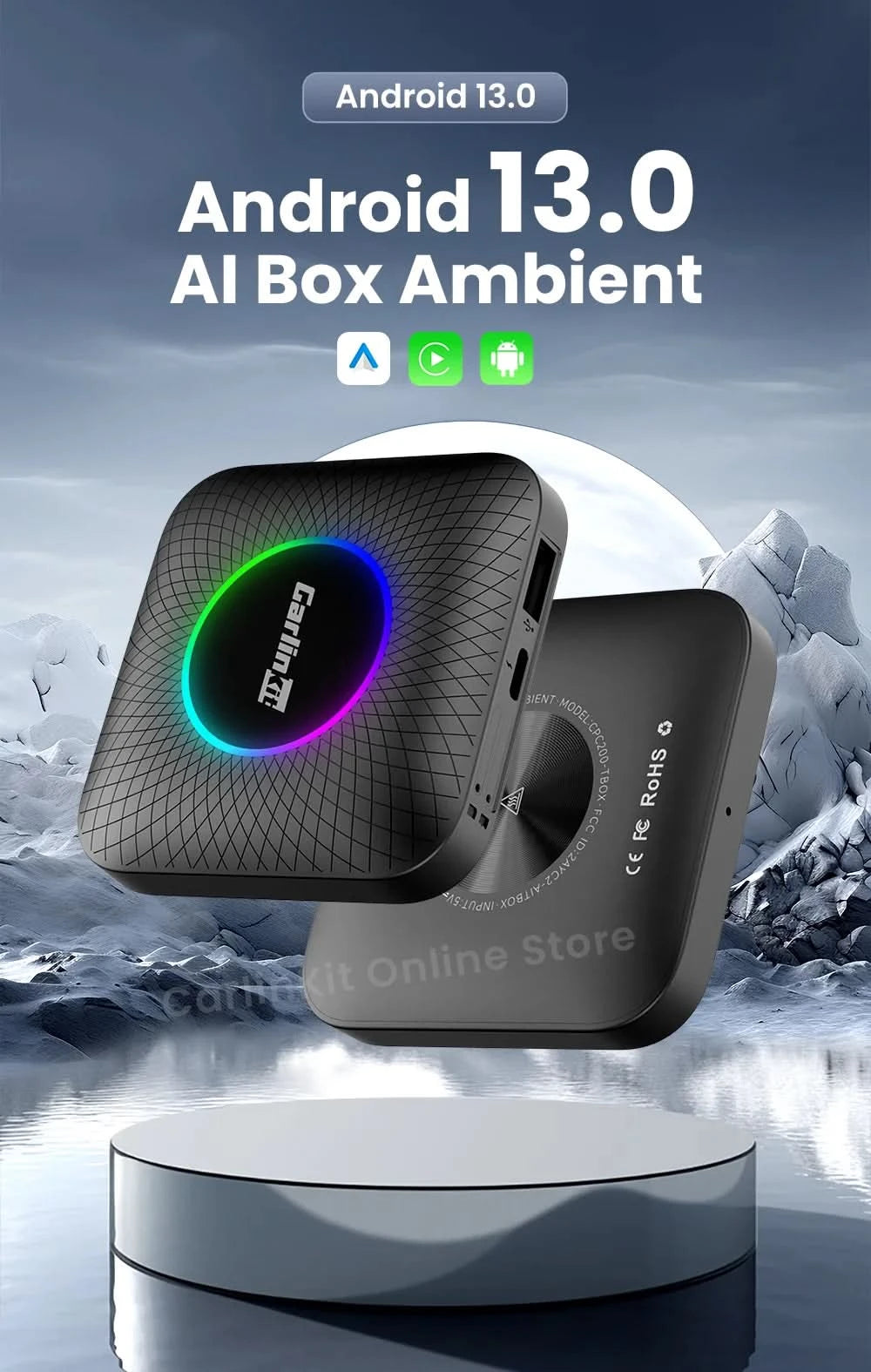Carlinkit SDM660 Aibox Android 13 USB-A CarPlay Android Auto Wireless Adapter Unterstützt Online-Video Spotify Netflix Bluetooth Wifi