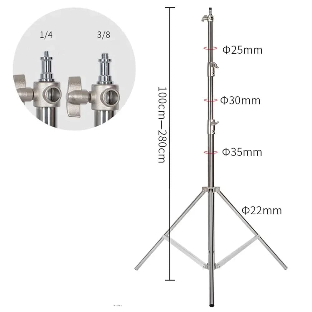 SH 280cm Edelstahl-Lampenstativ Fotostativ für Foto-Video-Beleuchtung Federgedämpftes Hochleistungs-Stativ