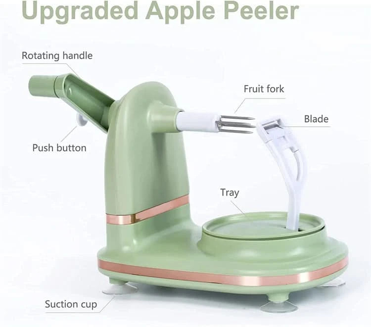 LMETJMA Multi-Function Apple Peeler Rotary Apple Pear Peeler Stainless Steel Apple Mango Potato Peeler with Suction Base JT185