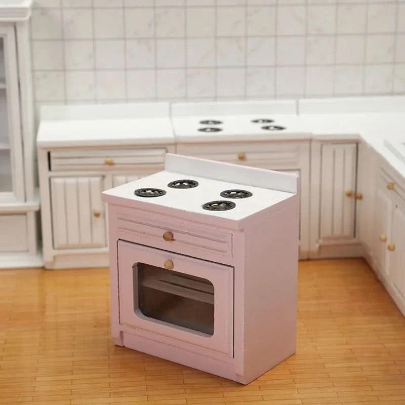 Dollhouse Mini Cooking Table Sink Counter Set Cabinets Combination 1:12 Miniature Kitchen Miniature Models Home Decor Figurines