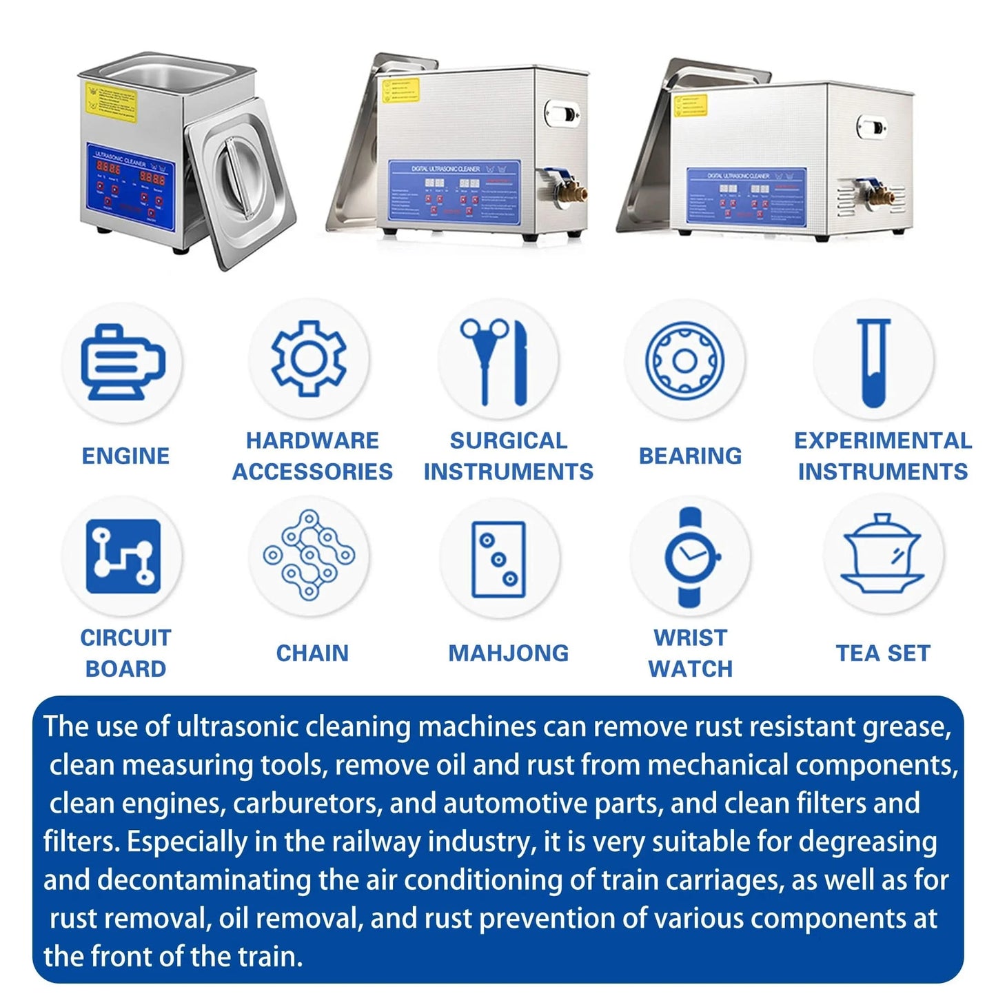 2/3/6/10L/30L Digitaler Ultraschallreiniger mit Heizfunktion 220V 40KHZ Edelstahl Ultraschallreinigungsgerät Haushaltsgerät