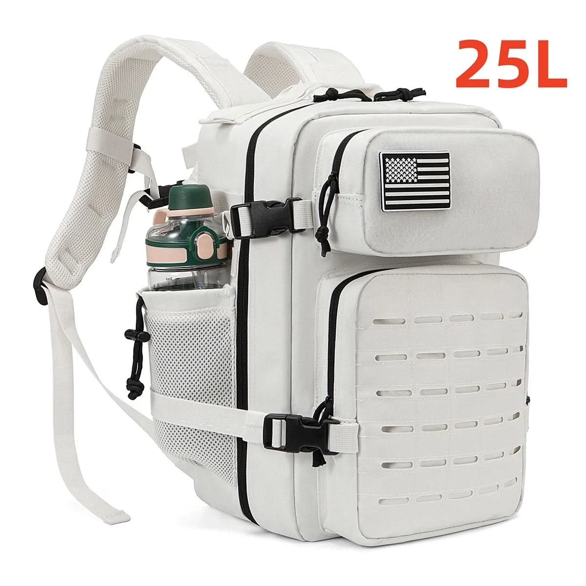 25L Taktischer Rucksack Outdoor Tasche Fitness Rucksack MOLLE Rucksack Damen/Herren Wander-Survival-Rucksack Herren Doppel-Getränkehalter