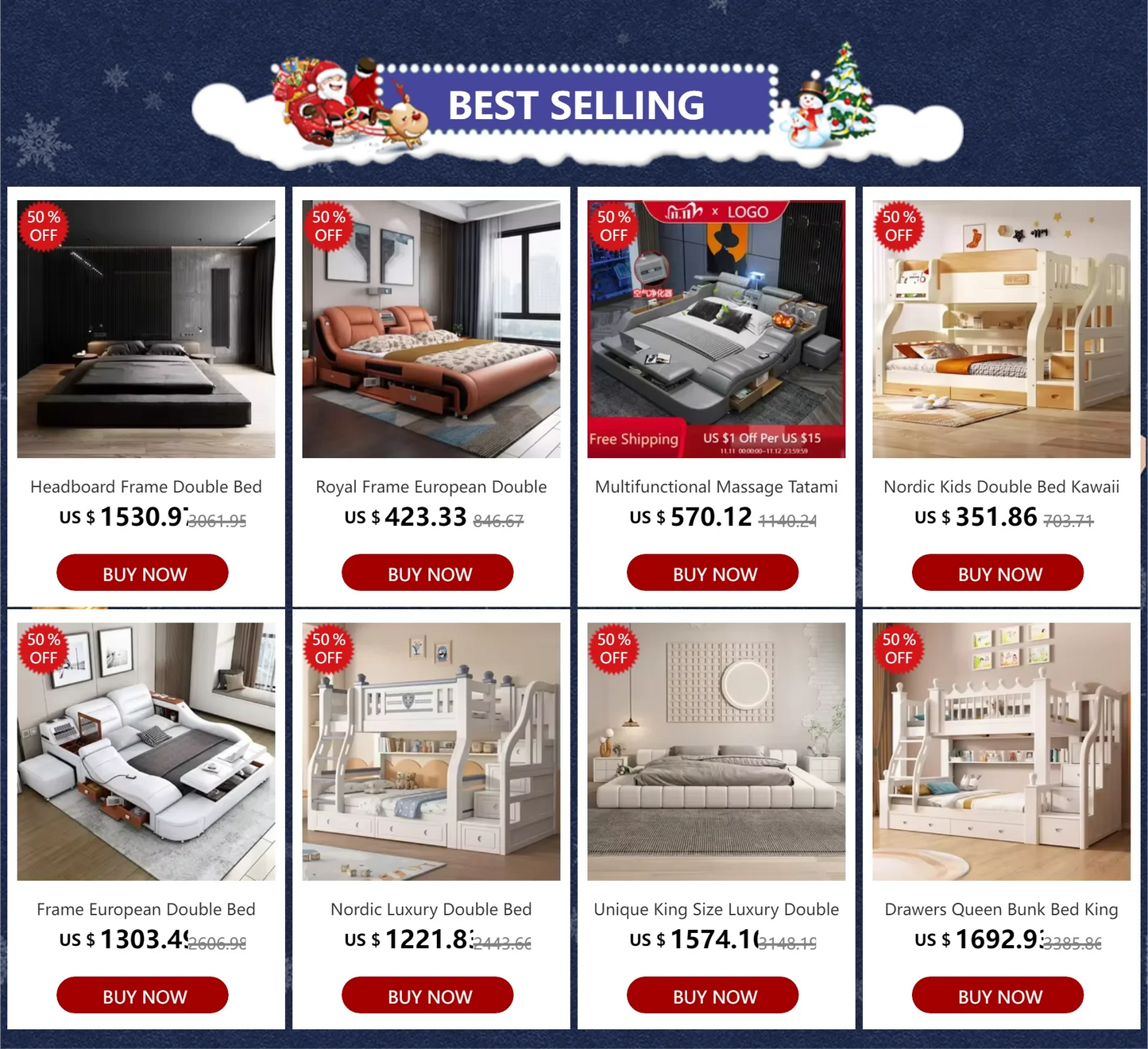 Headboard Storage Double Bed Queen Drawers King Size Smart Bed Luxury Princess Modern Letto Matrimoniale Bedroom Furniture