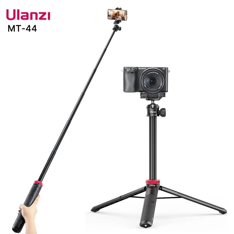 Ulanzi MT-44 ausziehbares Vlog Live-Streaming Stativ mit Handyhalterung 42 Zoll für DSLR SLR Kamera GoPro Smartphone