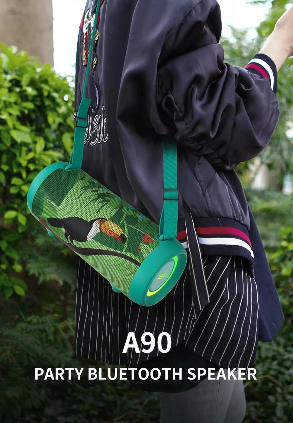 mifa A90 Green Bluetooth-Lautsprecher 60 W Ausgangsleistung Bluetooth-Lautsprecher mit Class-D-Verstärker Ausgezeichnete Bassleistung