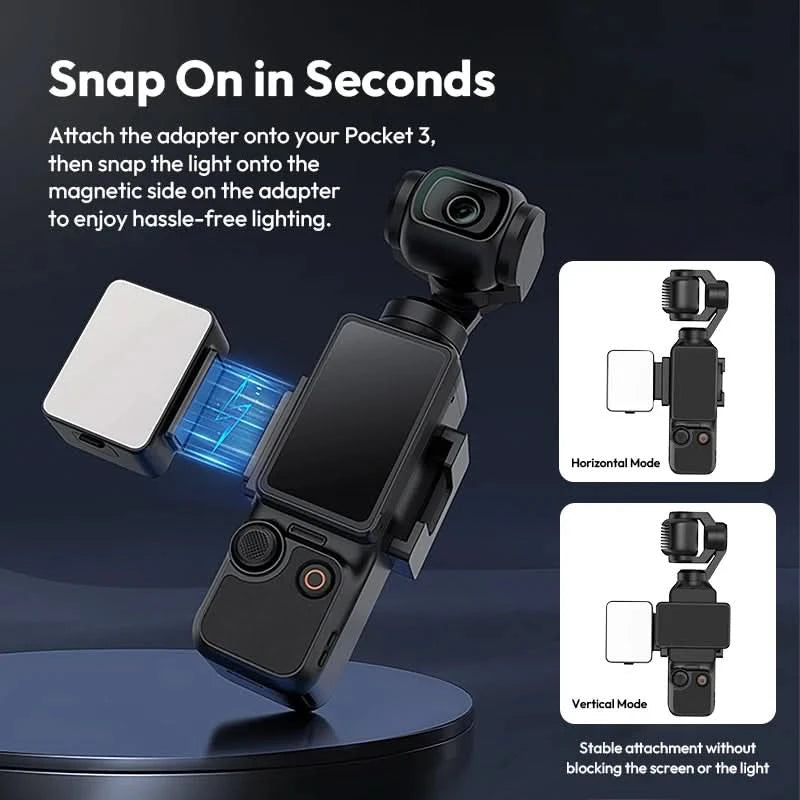 Ulanzi LM001 Pocket 3 Mini-Licht 3-Stufen weiches Licht für DJI OSMO Pocket 3 für Fotografie Livestreaming Vlog LED-Videoleuchte