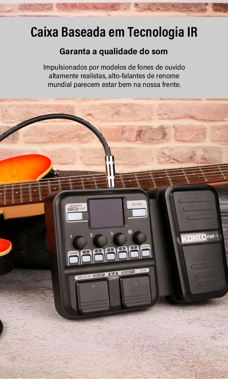 KOKKO KMF-1 Guitar Pedal Synthesized Effect 18 Amp Models IR 512 Dot Sampling Drum Machine and Loop Function Guitar Accessories
