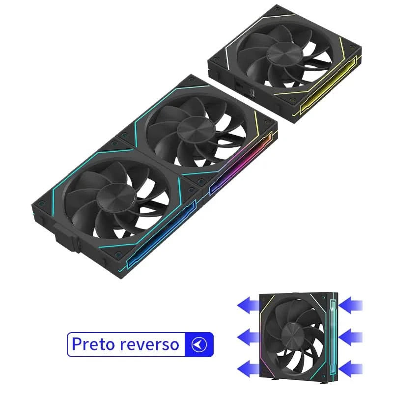 Teucer JM-5 PC Argb Light CD Texture 12cm 3in1 PWM Fan Case No Noise 800-2000rpm Water Cooling Radator Fan