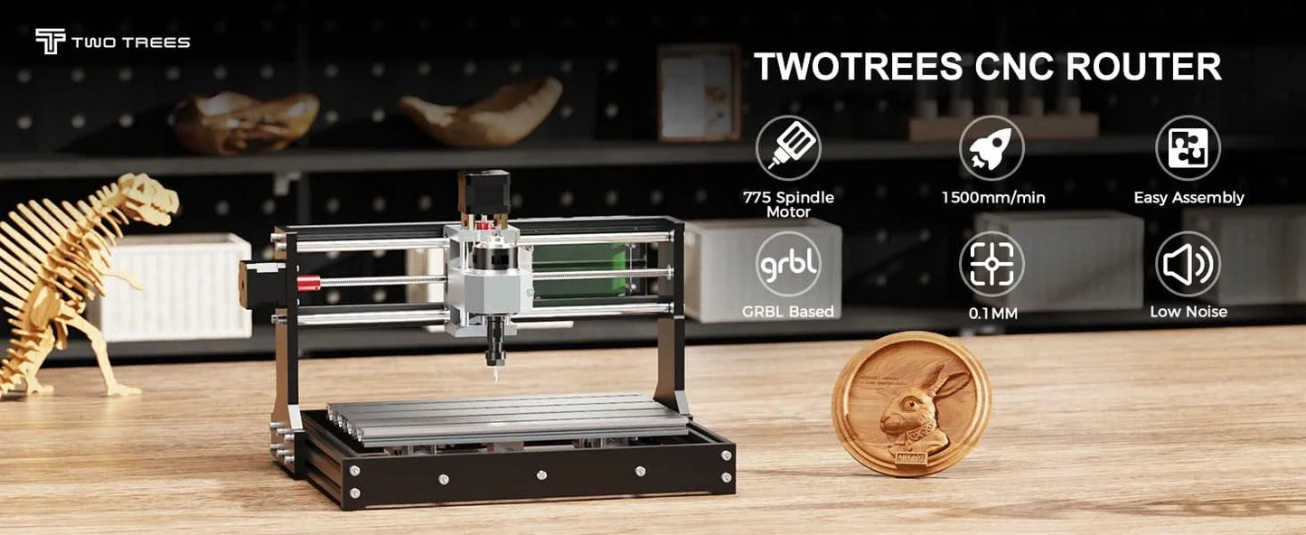 Twotrees TTC3018 CNC-Fräsmaschine Lasergraviermaschine CNC-Router DIY-Werkzeug Metall Kunststoff Acryl PVC Holzplatte GRBL