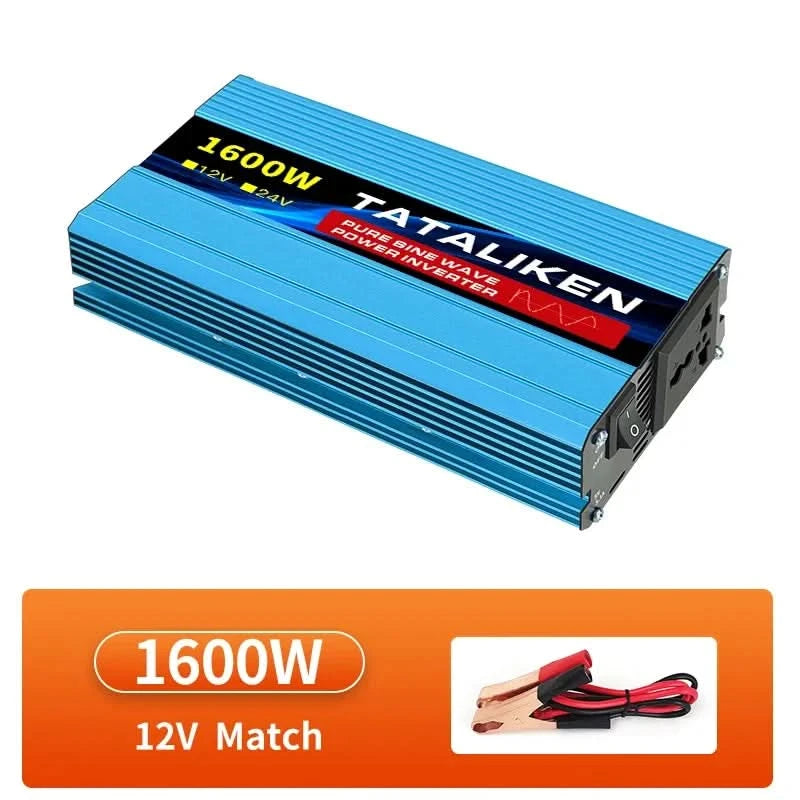 Inverter Pure Sine Wave DC12V/24V To AC 220V Voltage 7000W/8000W 50/60HZ Power Converter Solar Car Transformer With LED Display