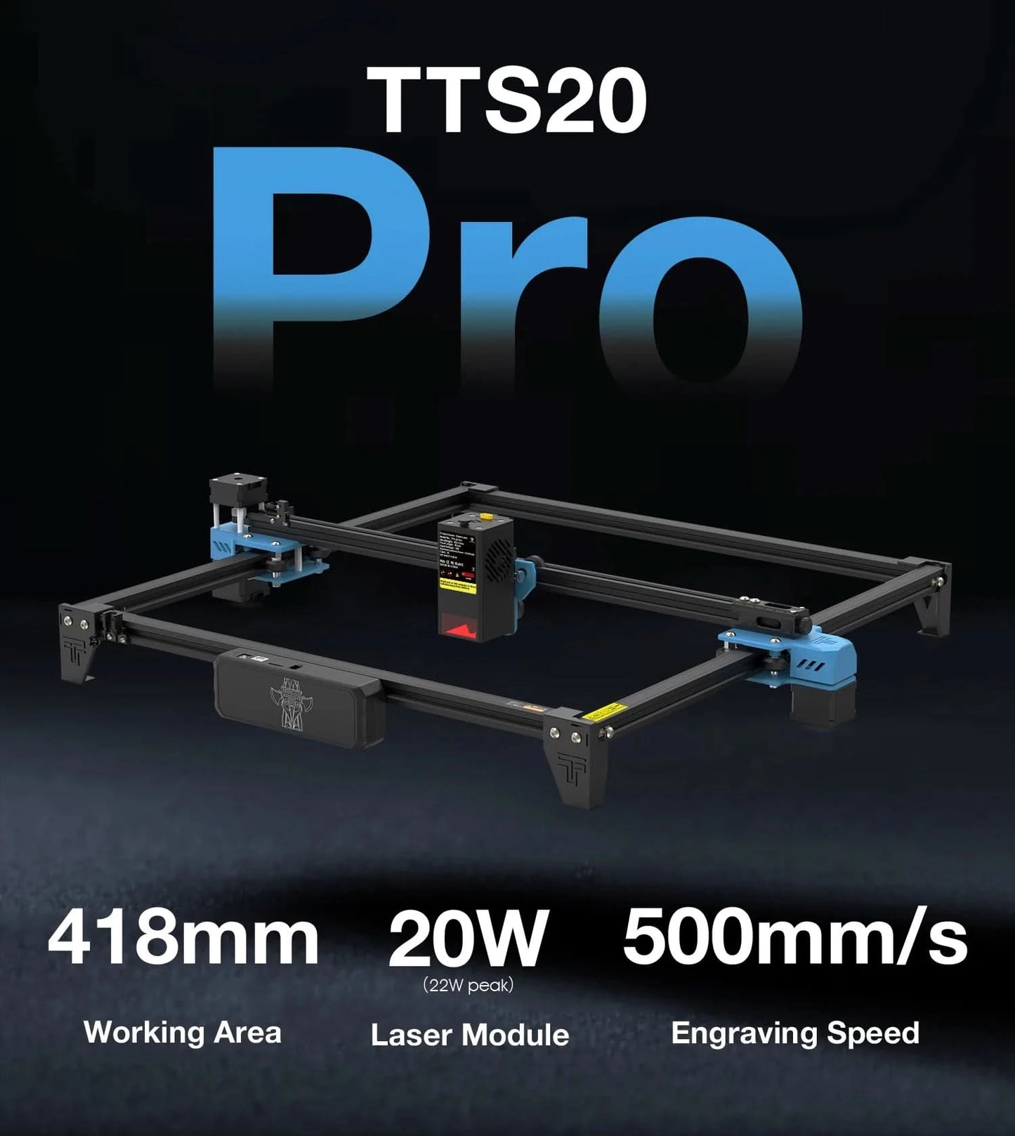 TwoTrees 130W CNC-Lasergravurmaschine TTS-20 PRO APP WLAN-Steuerung Glas Metall Lasergravierer Holz Lederschneidemaschine