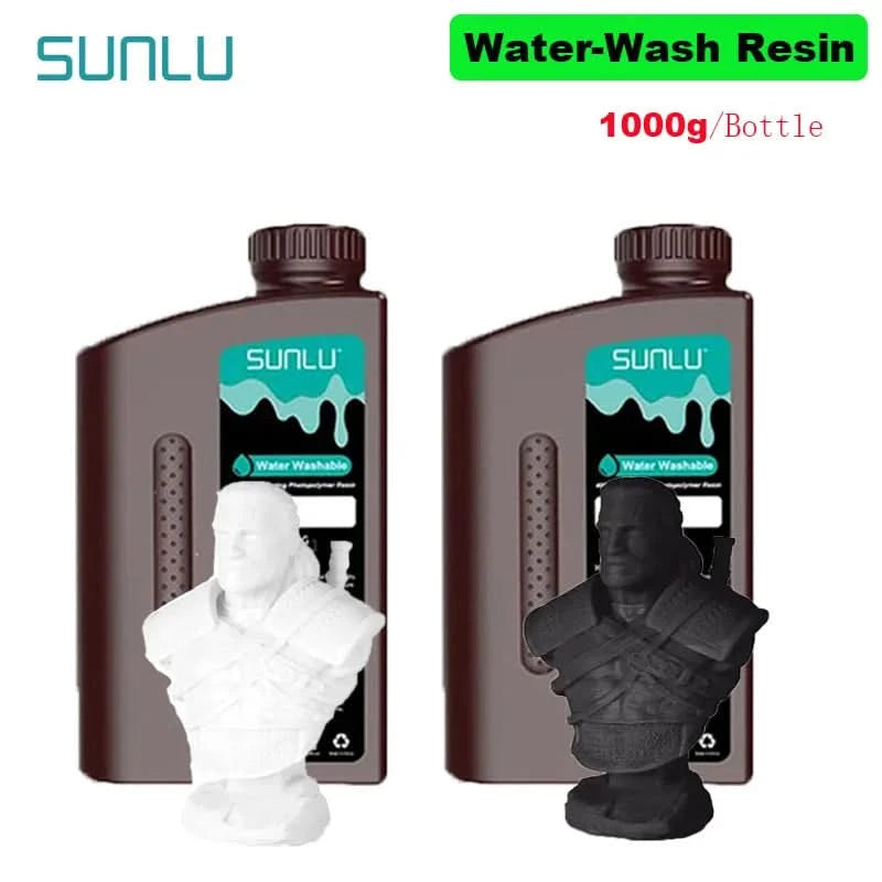 SUNLU 2KG Wasserwaschbares / Wasserwaschbares ABS-Harz Harz 1000G/Flasche 405nm Schnelles UV-härtendes Photopolymerharz für LCD-3D-Druck
