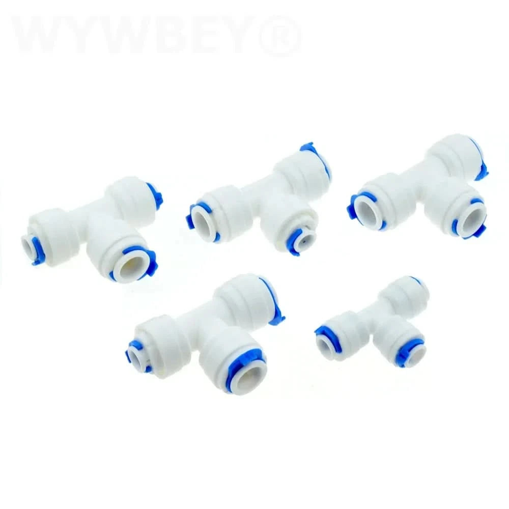 Umkehrosmose Schnellkupplung 1/4 3/8 Schlauchanschluss T-Stück Y-Verbinder 2-Wege Gleicher Winkel Gerade RO Wasser Kunststoffrohr Fitting