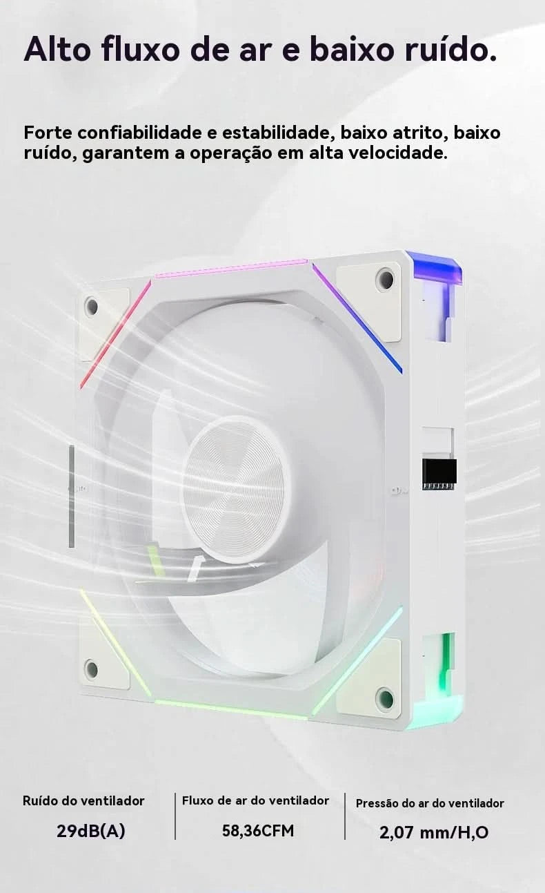 Teucer JM-5 PC Argb Light CD Texture 12cm 3in1 PWM Fan Case No Noise 800-2000rpm Water Cooling Radator Fan