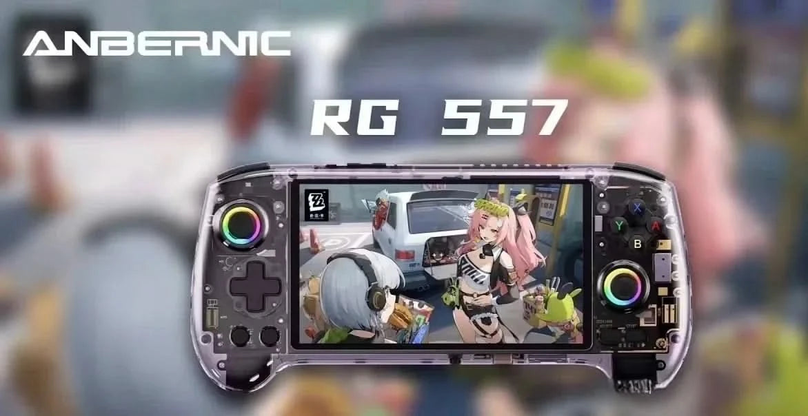 ANBERNIC RG557 Handheld Game Console 5.48" AMOLED Screen Dimensity 8300 Android 14 High-resolution Joysticks Video Player RG 557