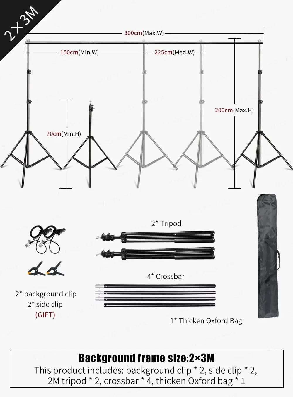 SH 2.6m*3m Suit Adjustable Backdrop Stand for Photography Wedding Photo Studio Backdrop Video Background Frame