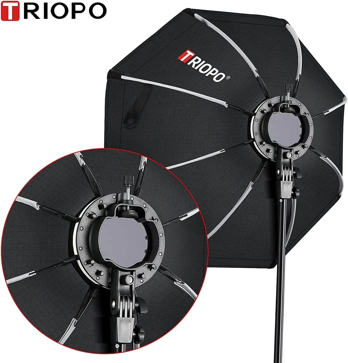 TRIOPO 55cm 65cm 90cm 120cm Foldable Octagon Softbox Tripod Grip for Godox V860III V1 AD200Pro Yongnuo Speedlite Flash Light